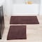 Hastings Home Set of 2 100-percent Cotton Bathmat Reversible, Soft, Absorbent Bathroom Rugs, Chocolate 544969CLF - alternate 1